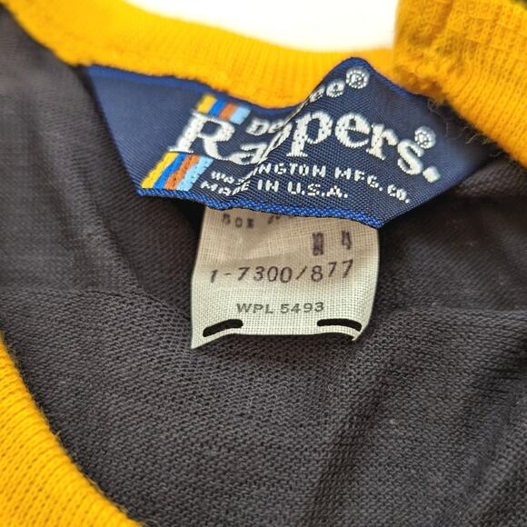 Vintage Dee Cee Rappers Tank Top Boys Sz 4 Black Yellow Ringer Retro Classic - Picture 4 of 4